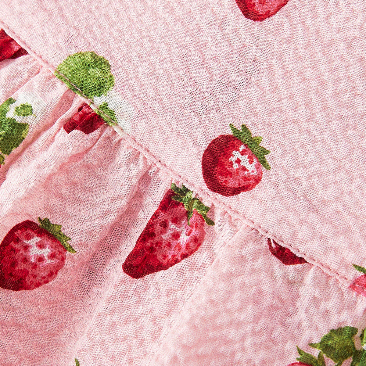Milkbarn Strawberry Ruffle Collar Dress | Playroom Avenue