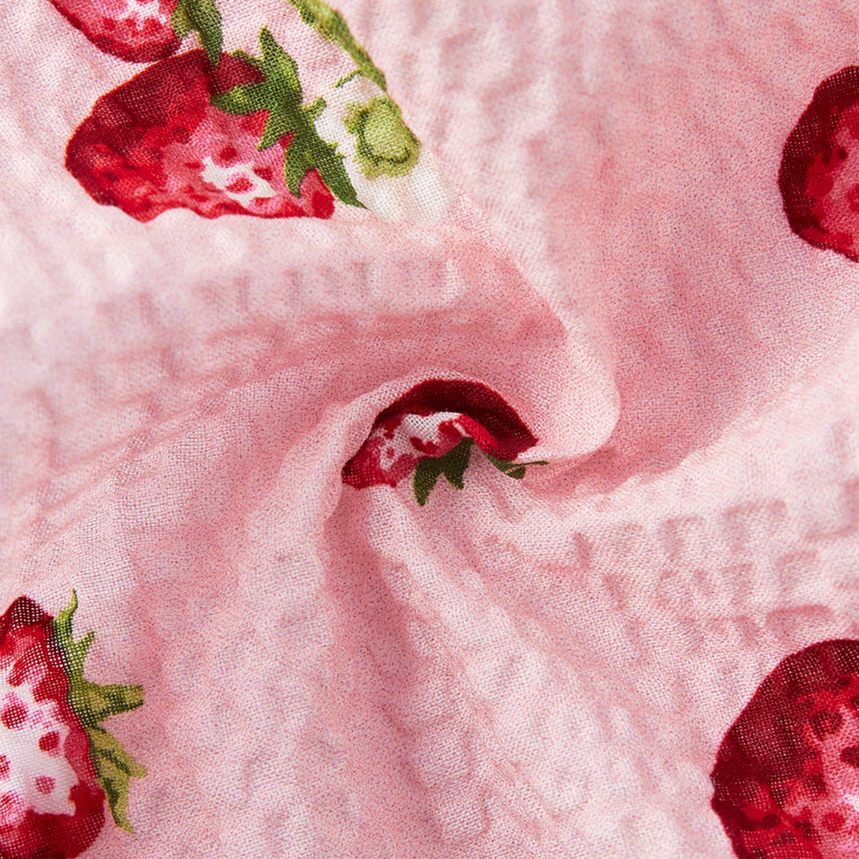 Milkbarn Strawberry Ruffle Collar One Piece Dress | Playroom Avenue