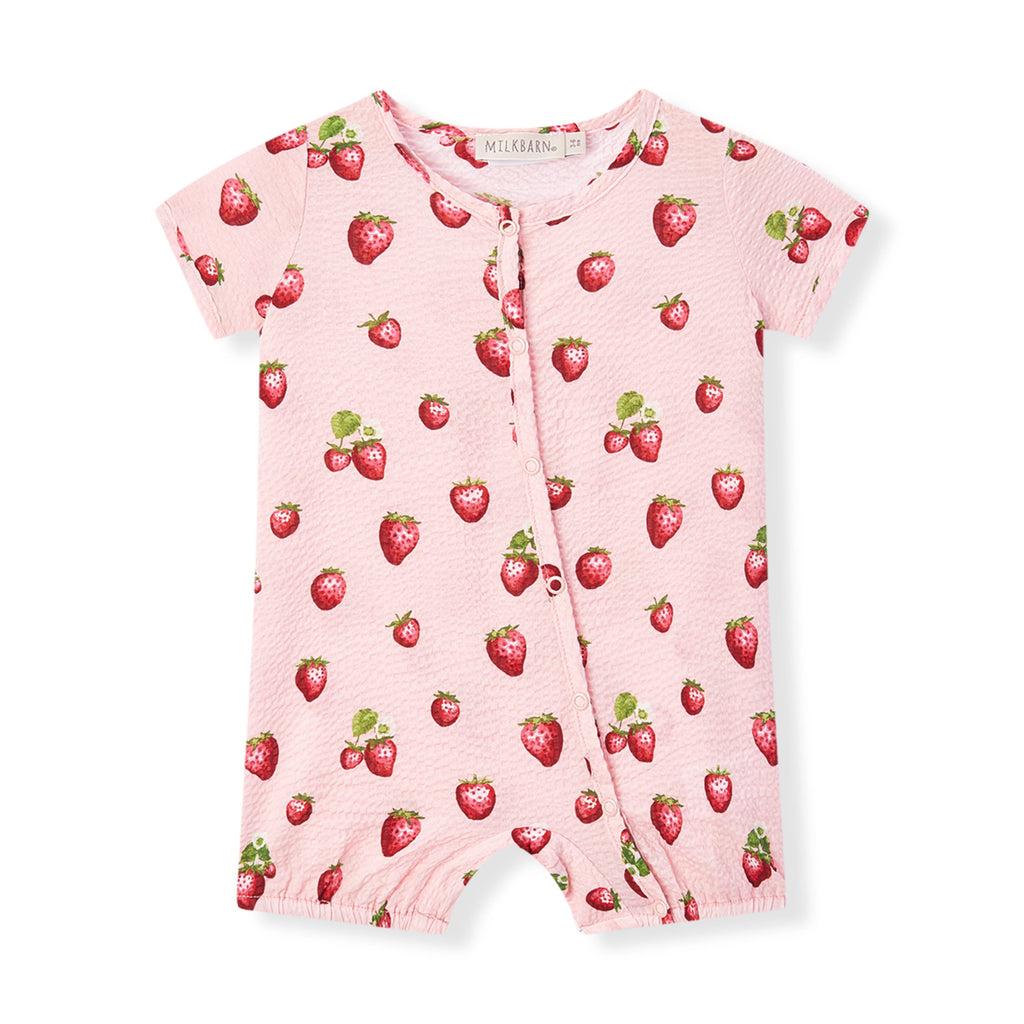 Milkbarn Strawberry Snap Shortall | Playroom Avenue