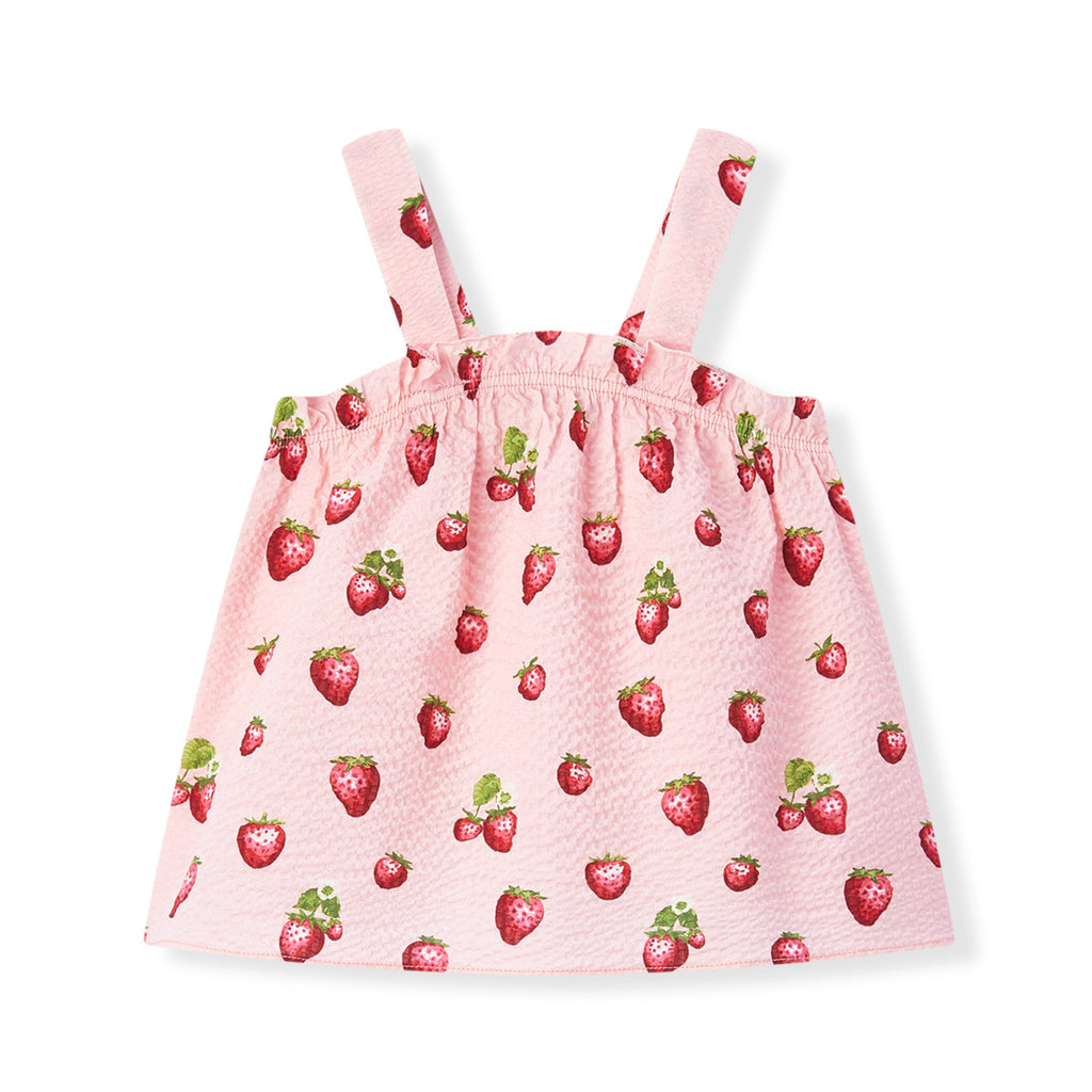 Milkbarn Strawberry Ruffle Tank and Pant Set | Playroom Avenue