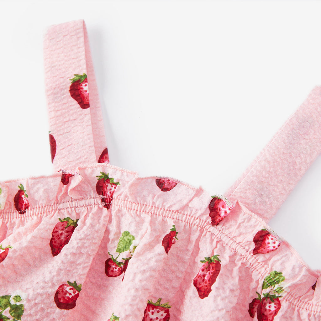 Milkbarn Strawberry Ruffle Tank and Pant Set | Playroom Avenue