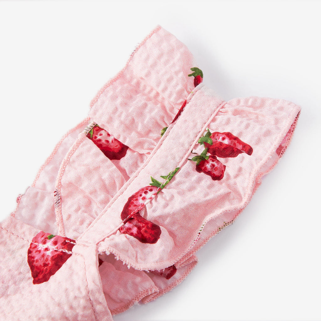 Milkbarn Strawberry Ruffle Tiered Dress | Playroom Avenue