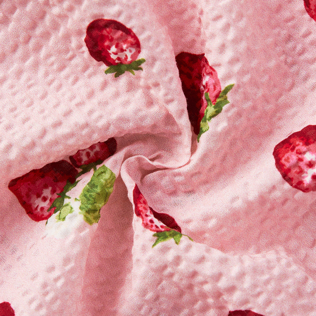 Milkbarn Strawberry Ruffle Tiered Dress | Playroom Avenue