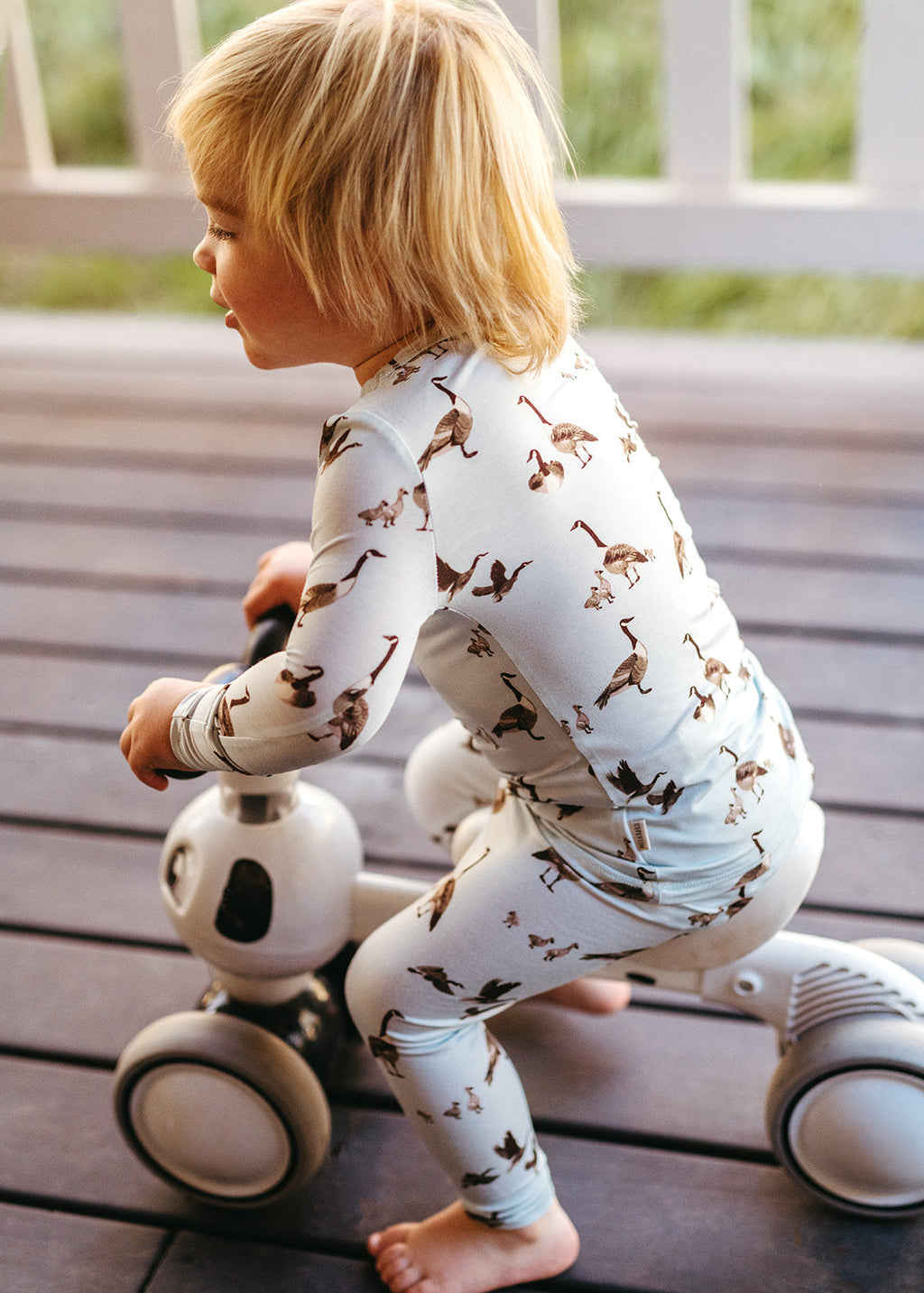 Milkbarn Goose Luxe Stretch Long Sleeve Two Piece Pajama Set | Playroom Avenue