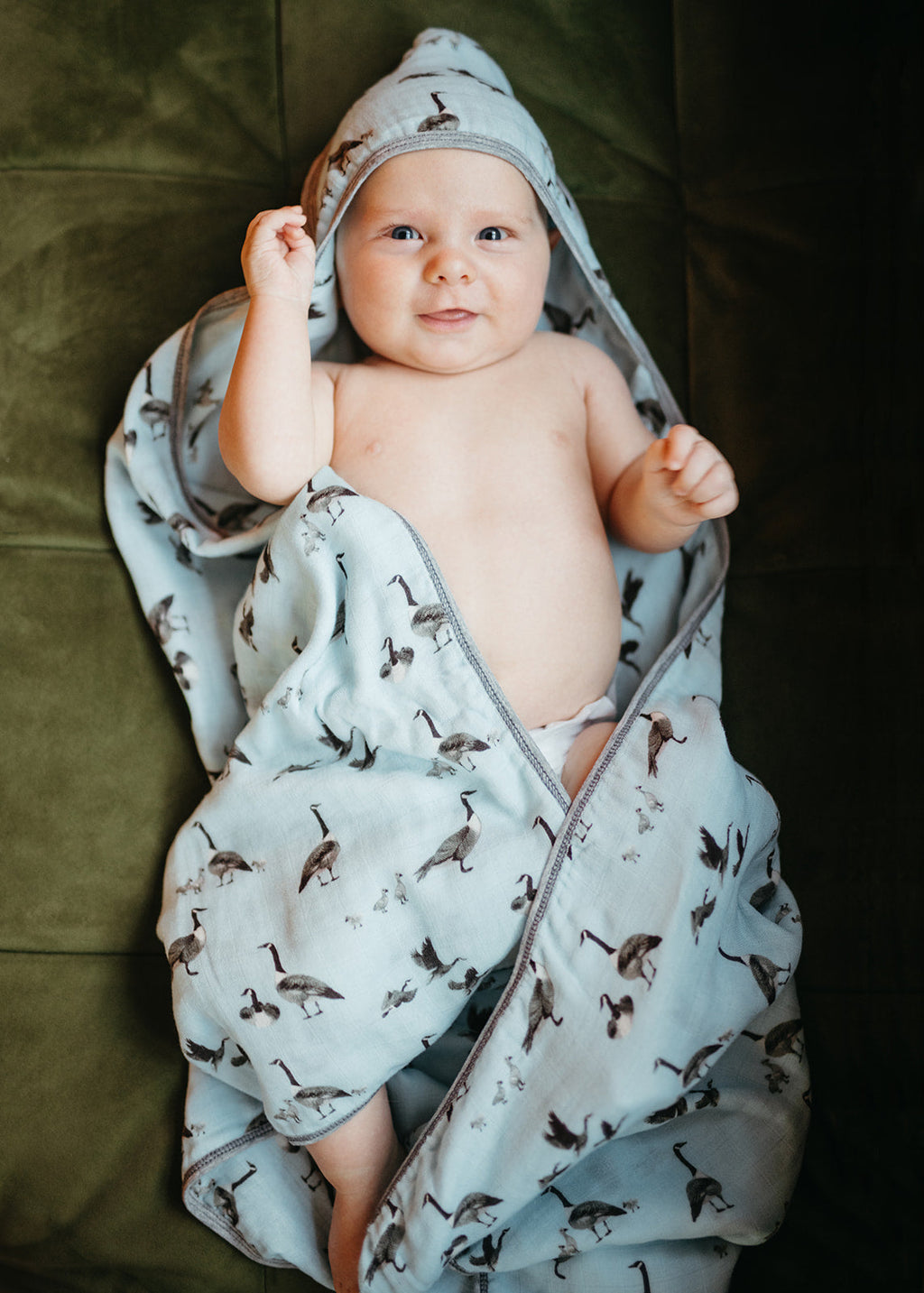 Milkbarn Strawberry Organic Hooded Swaddle Blanket | Playroom Avenue