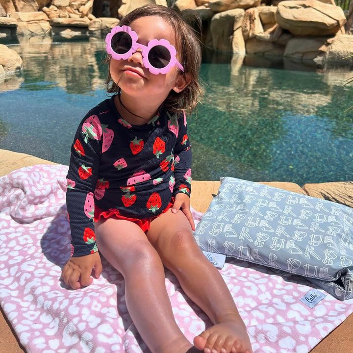 Calla and Friends The Kenzie Beach Towel - Trucks & Diggers | Playroom Avenue