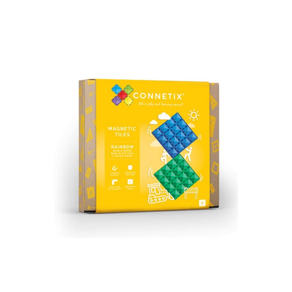 Connetix Magnetic Tiles | Rainbow Base Plate Pack (2 pcs) | Playroom Avenue
