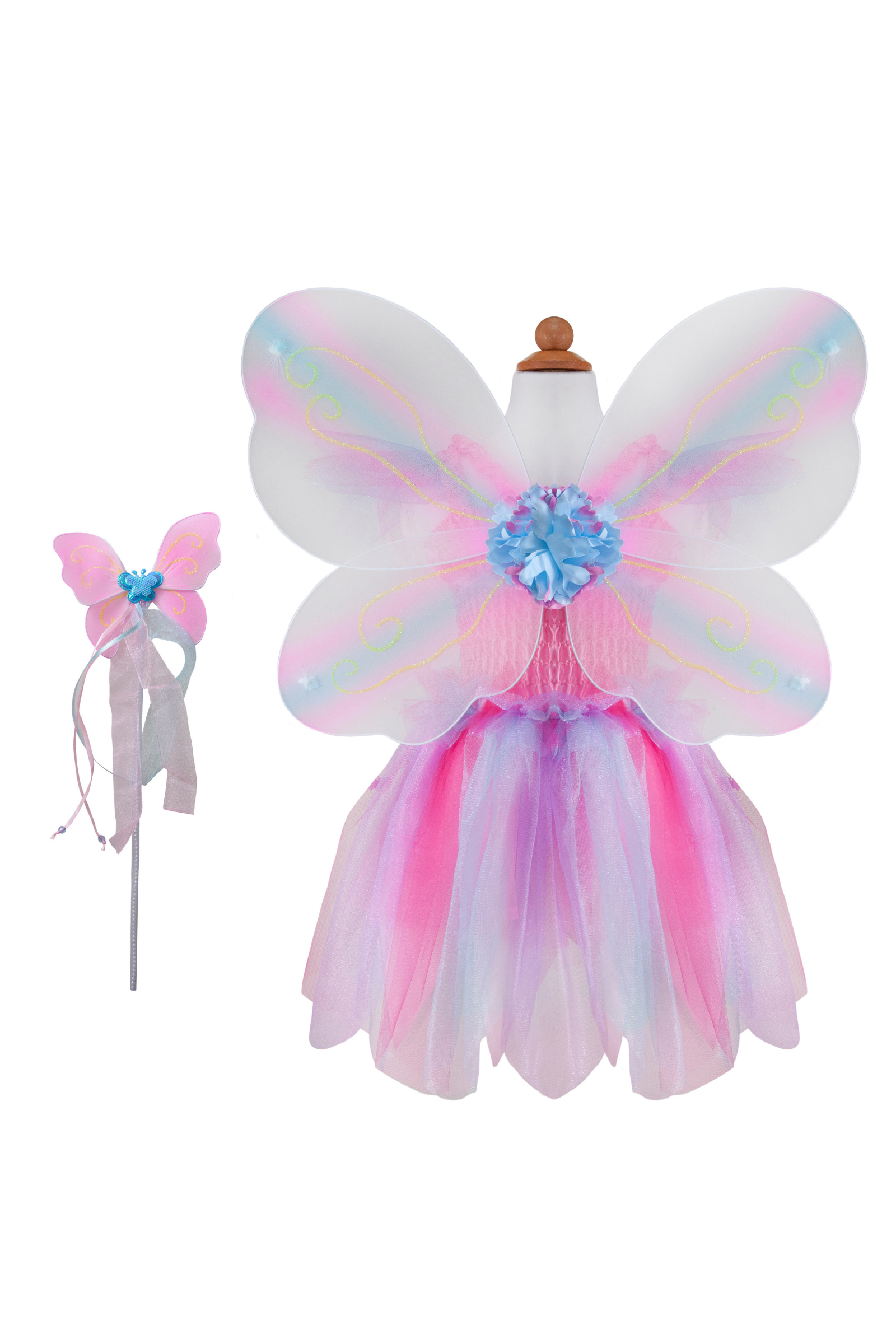 Great Pretenders Butterfly Dress & Wings with Wand Size 5-6 Pink | Playroom Avenue
