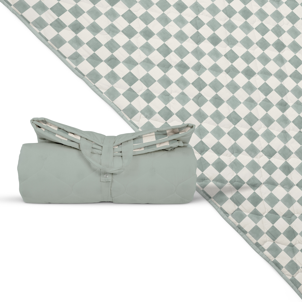 Toki Kids Checker Matcha Picnic Blanket | Playroom Avenue