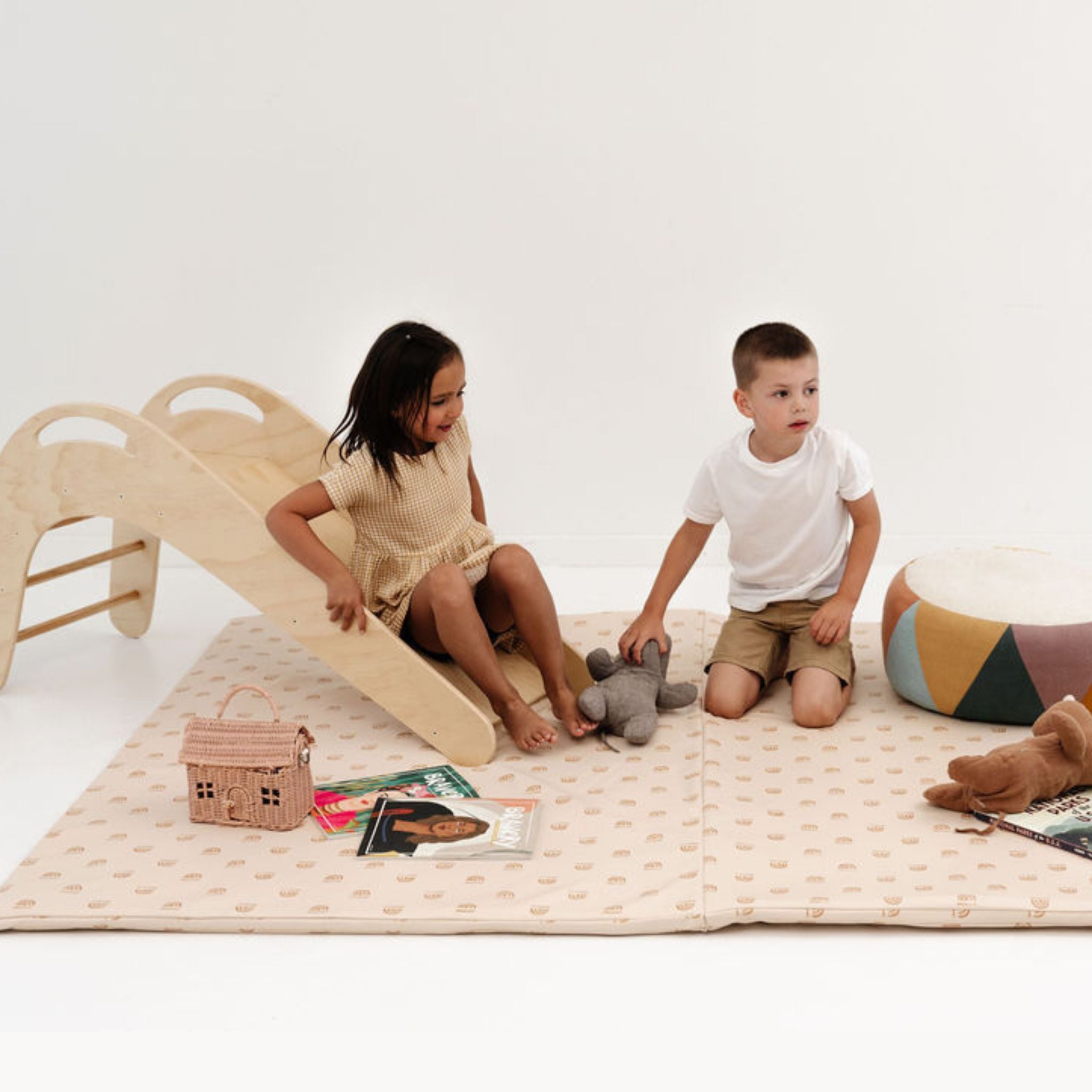 Toki Kids Rainbow Cream Vegan Leather Mat - Playroom Avenue
