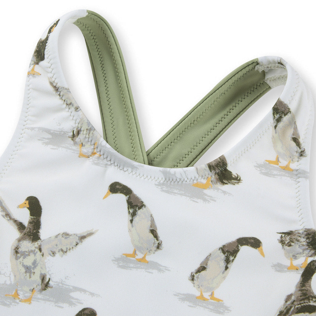 Milkbarn Duck Ruffle Waist Suspender Swimsuit | Playroom Avenue