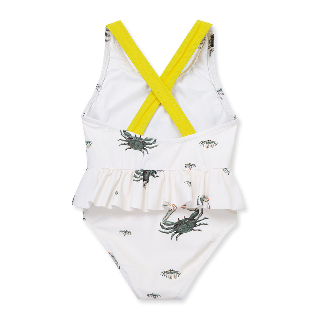 Milkbarn Coastal Crab Ruffle Waist Suspender Swimsuit
