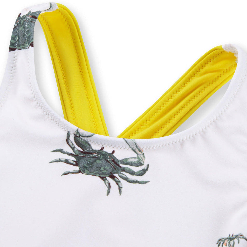 Milkbarn Coastal Crab Ruffle Waist Suspender Swimsuit
