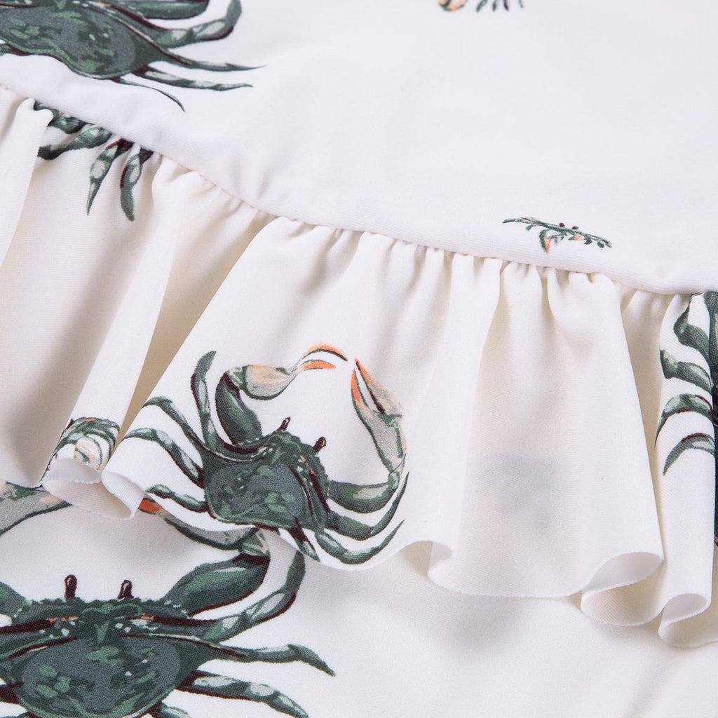 Milkbarn Coastal Crab Ruffle Waist Suspender Swimsuit