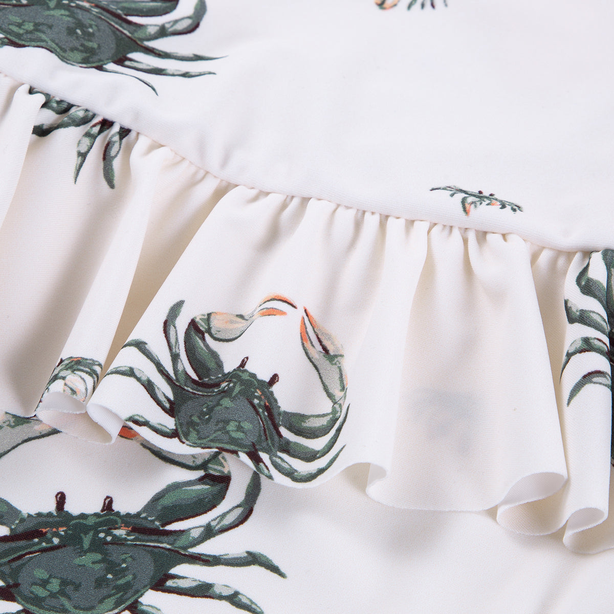 Milkbarn Coastal Crab Ruffle Waist Suspender Swimsuit