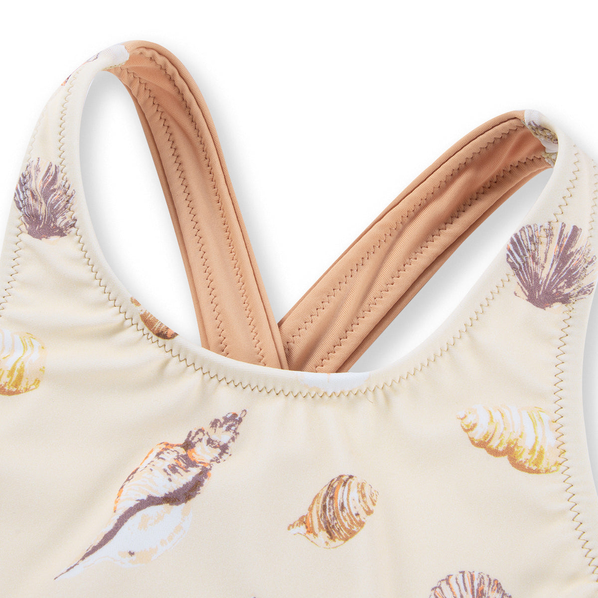 Milkbarn Seashells Ruffle Waist Suspender Swimsuit | Playroom Avenue
