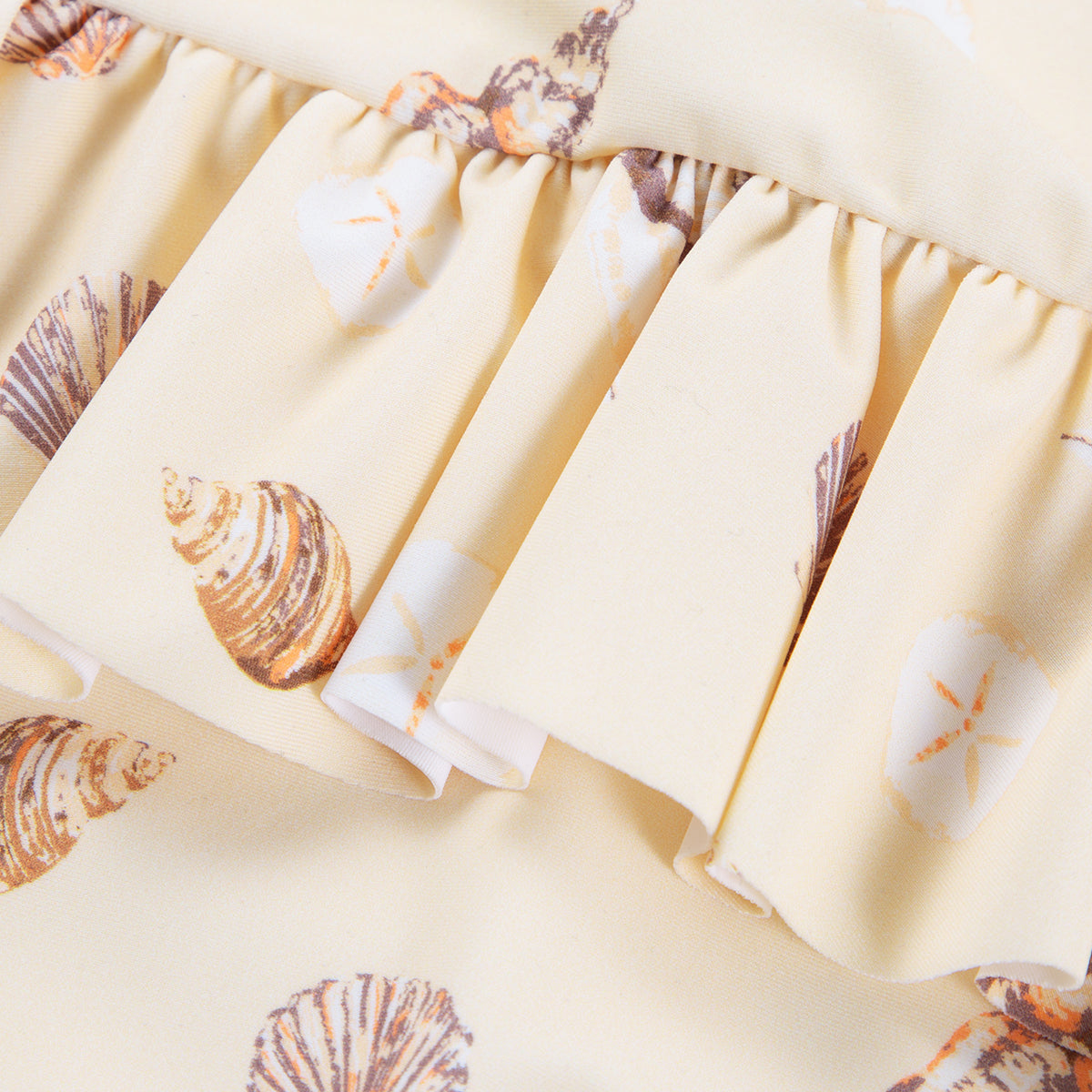 Milkbarn Seashells Ruffle Waist Suspender Swimsuit | Playroom Avenue