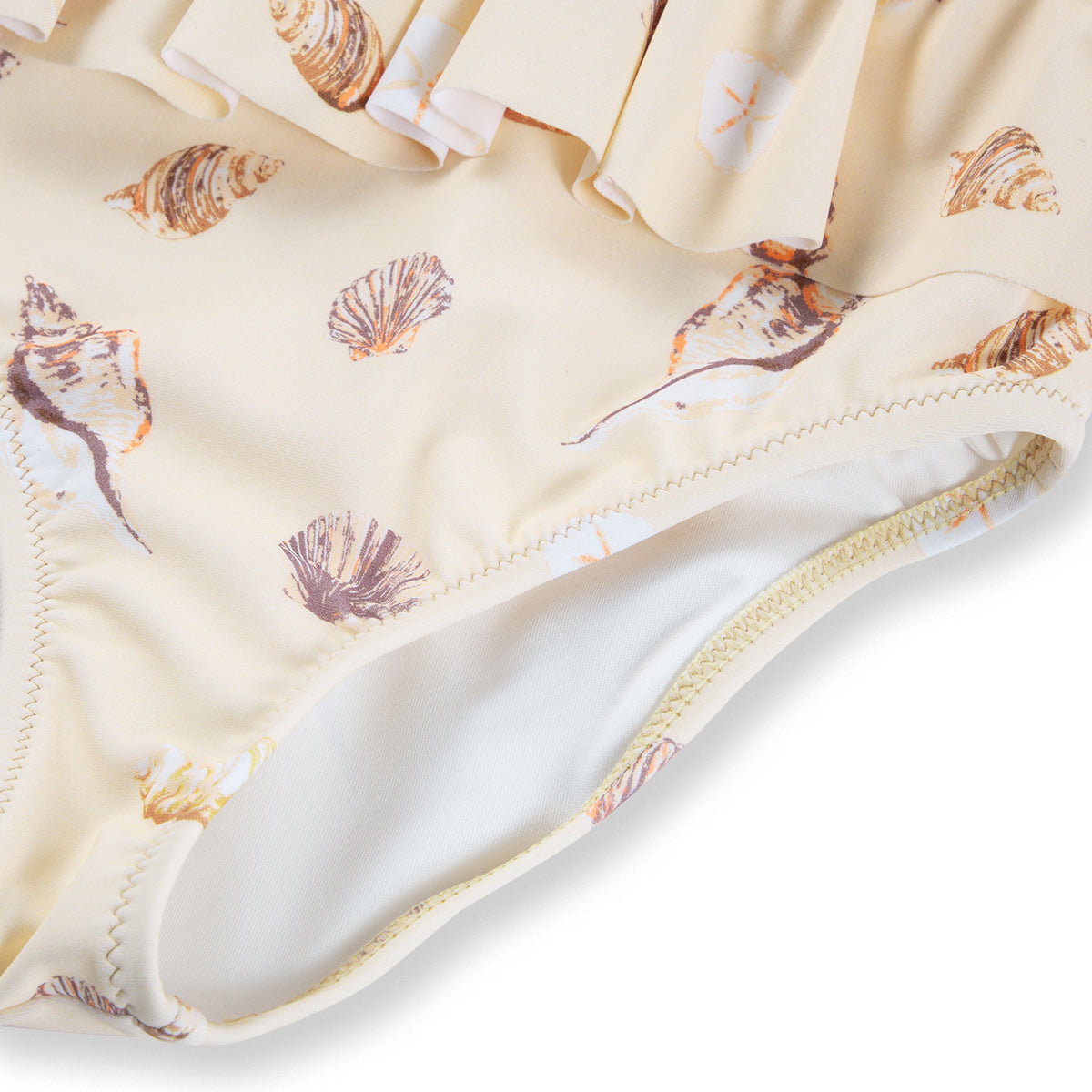 Milkbarn Seashells Ruffle Waist Suspender Swimsuit | Playroom Avenue