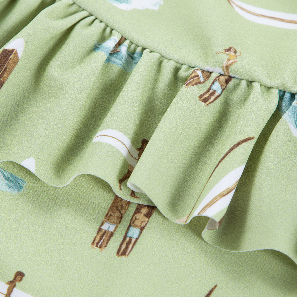 Milkbarn Summer Surf Ruffle Waist Suspender Swimsuit | Playroom Avenue