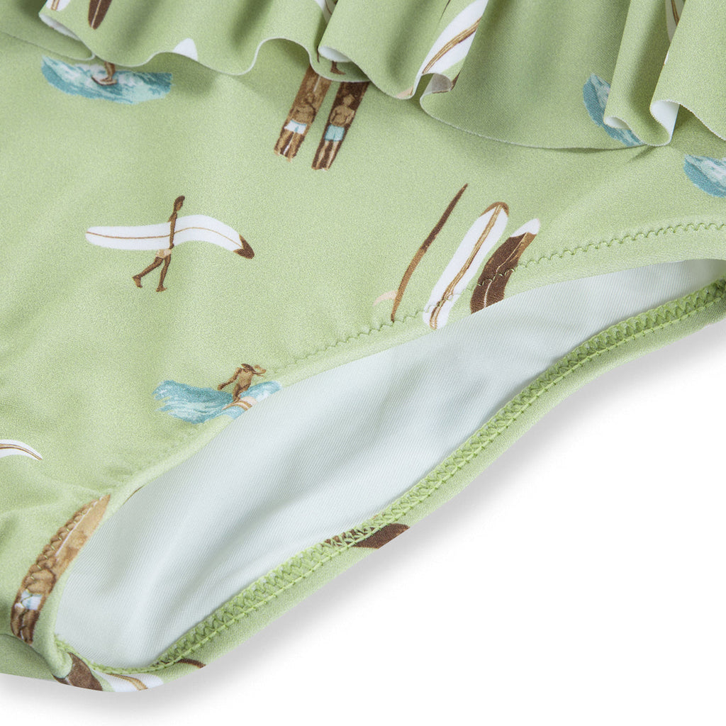 Milkbarn Summer Surf Ruffle Waist Suspender Swimsuit | Playroom Avenue