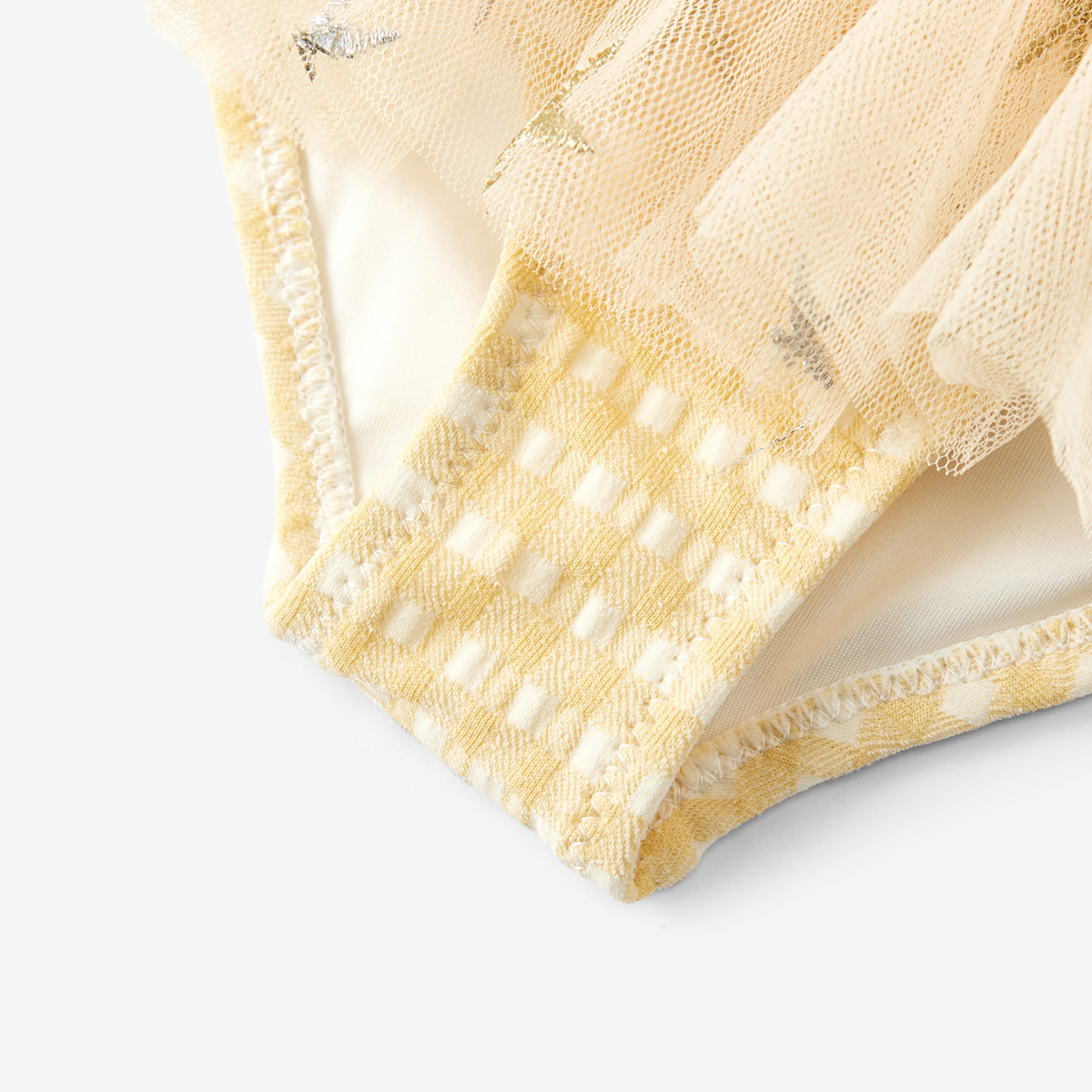 Milkbarn Yellow Gingham Ballet Skirt Swimsuit | Playroom Avenue