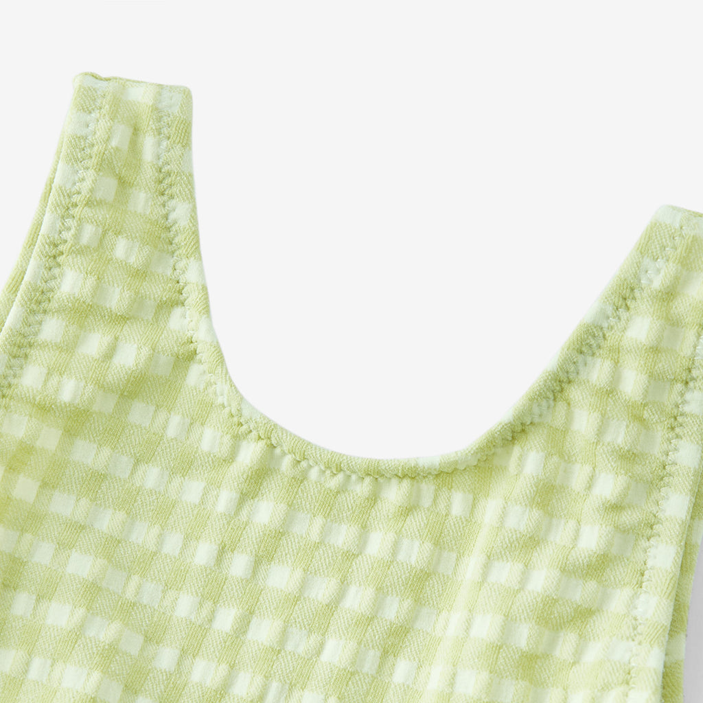 Milkbarn Green Gingham Ballet Skirt Swimsuit | Playroom Avenue
