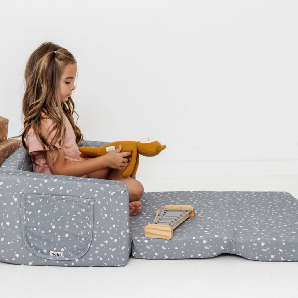 Toki Kids Terrazzo Slate Play Couch | Playroom Avenue
