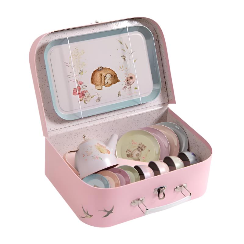 Moulin Roty Suitcase - Tea Party Metal Set The Rosalies | Playroom Avenue