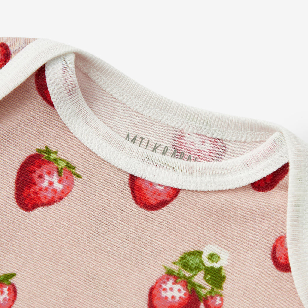 Milkbarn Strawberry Organic Cotton Newborn Gown & Hat Set | Playroom Avenue
