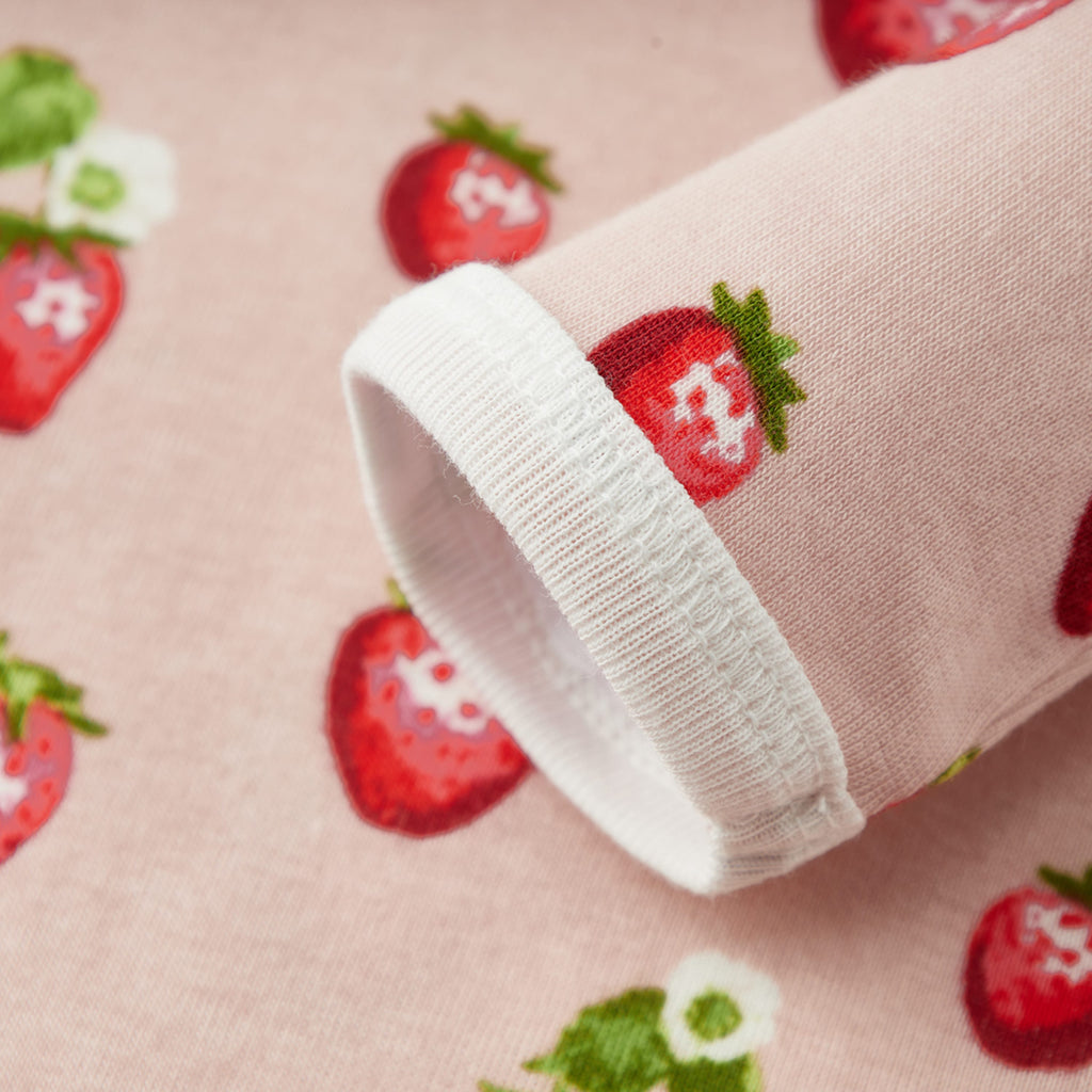 Milkbarn Strawberry Organic Cotton Newborn Gown & Hat Set | Playroom Avenue