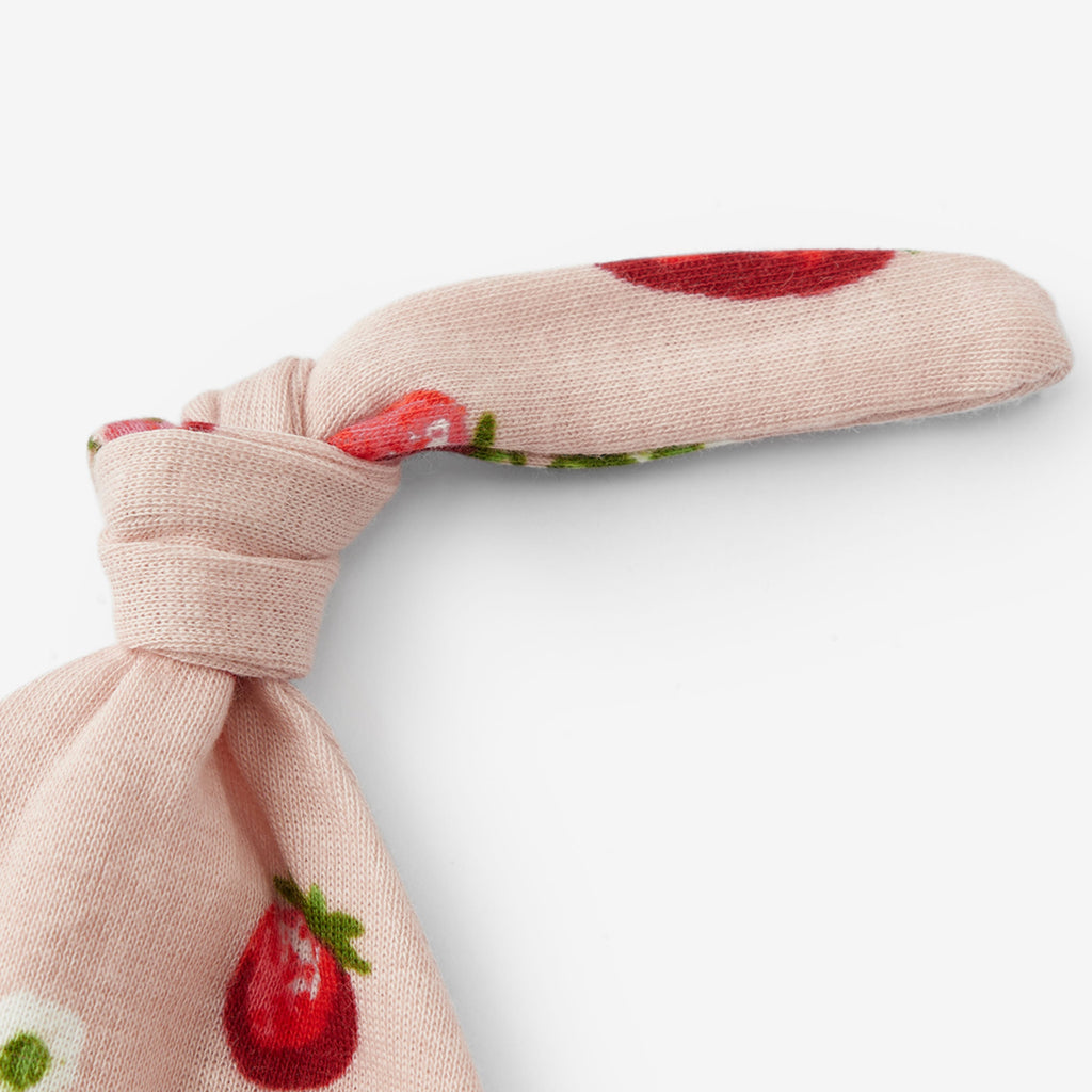 Milkbarn Strawberry Organic Cotton Newborn Gown & Hat Set | Playroom Avenue