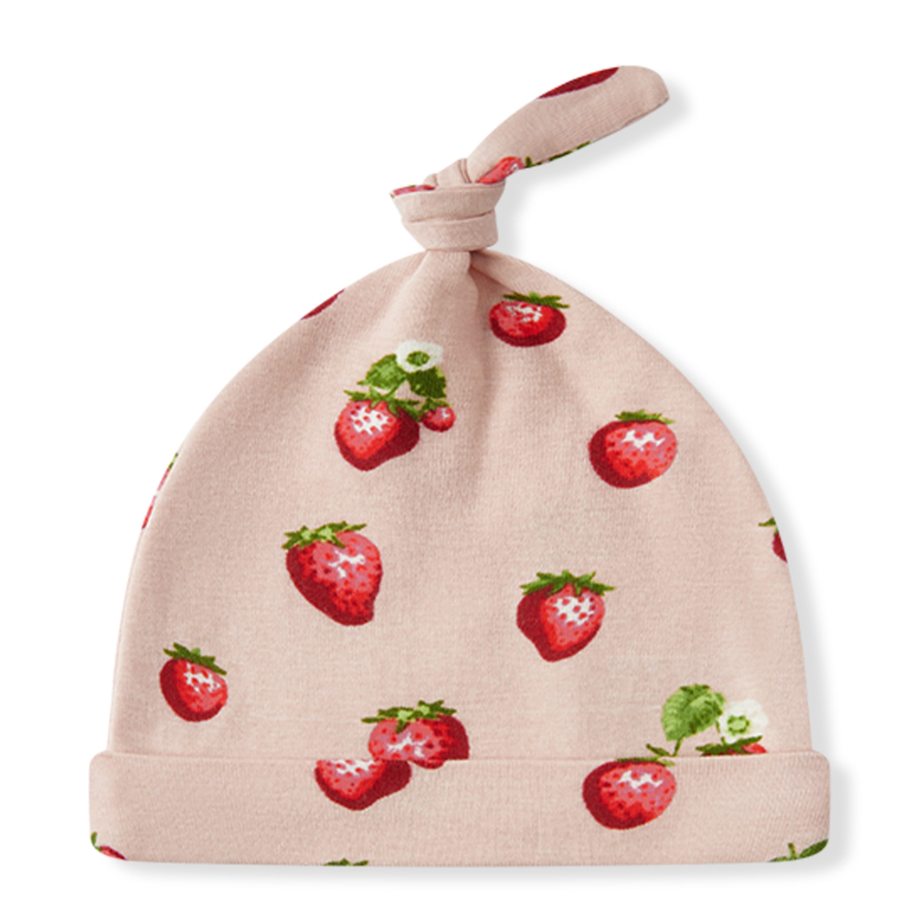 Milkbarn Strawberry Organic Cotton Newborn Gown & Hat Set | Playroom Avenue