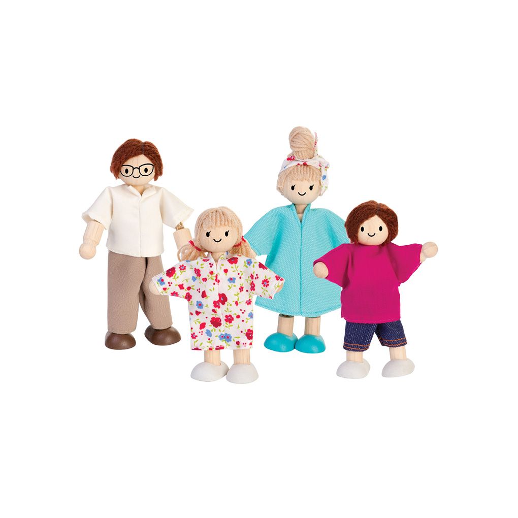 PlanToys Doll Family - Light Skin Tone - Brown Hair - Playroom Avenue