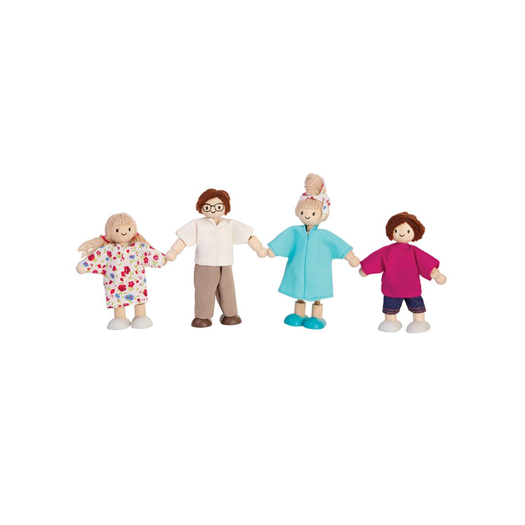 PlanToys Doll Family - Light Skin Tone - Brown Hair - Playroom Avenue