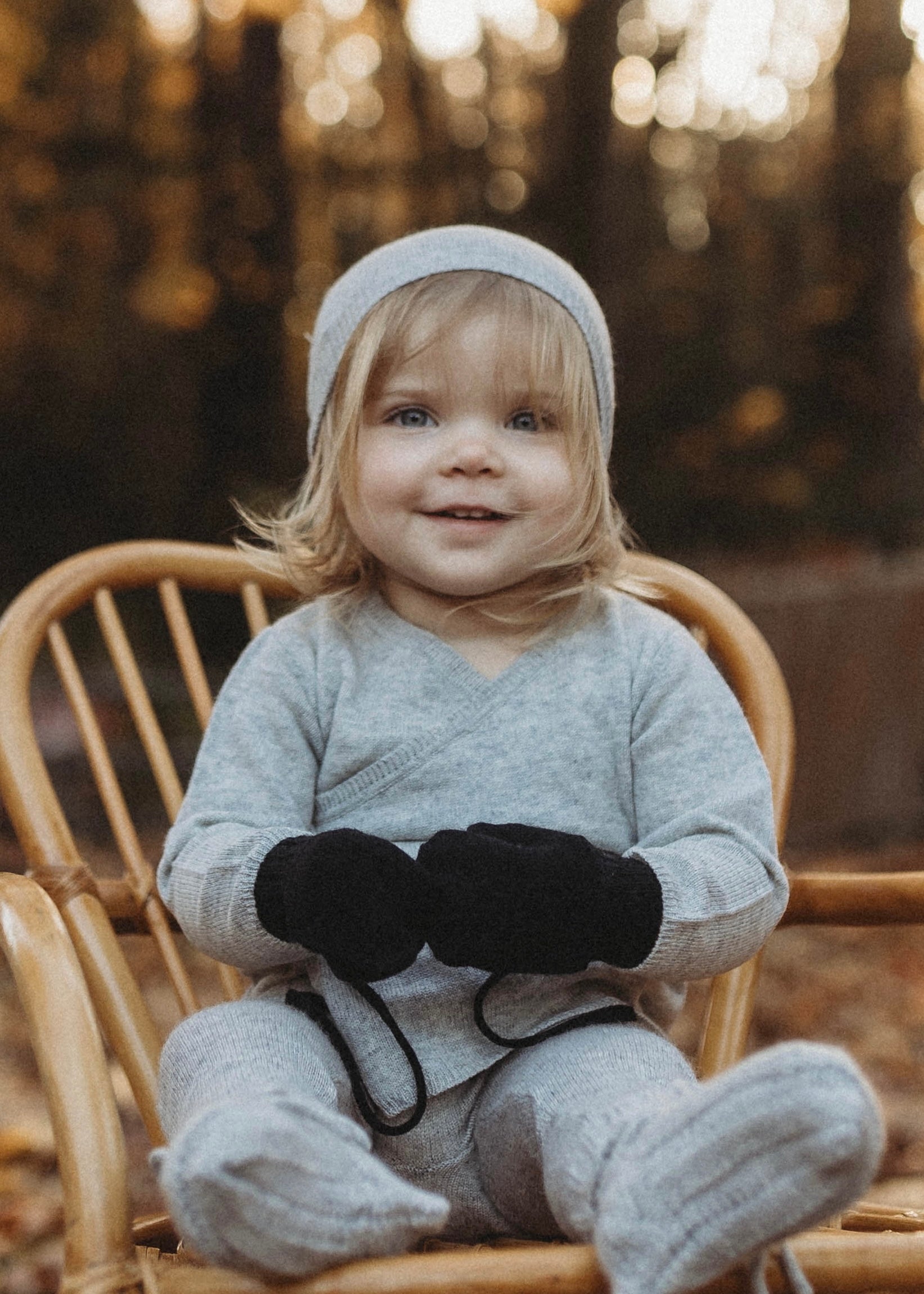 La Petit Lapin Cashmere & Merino Wool Beanie | Grey Merle | Playroom Avenue