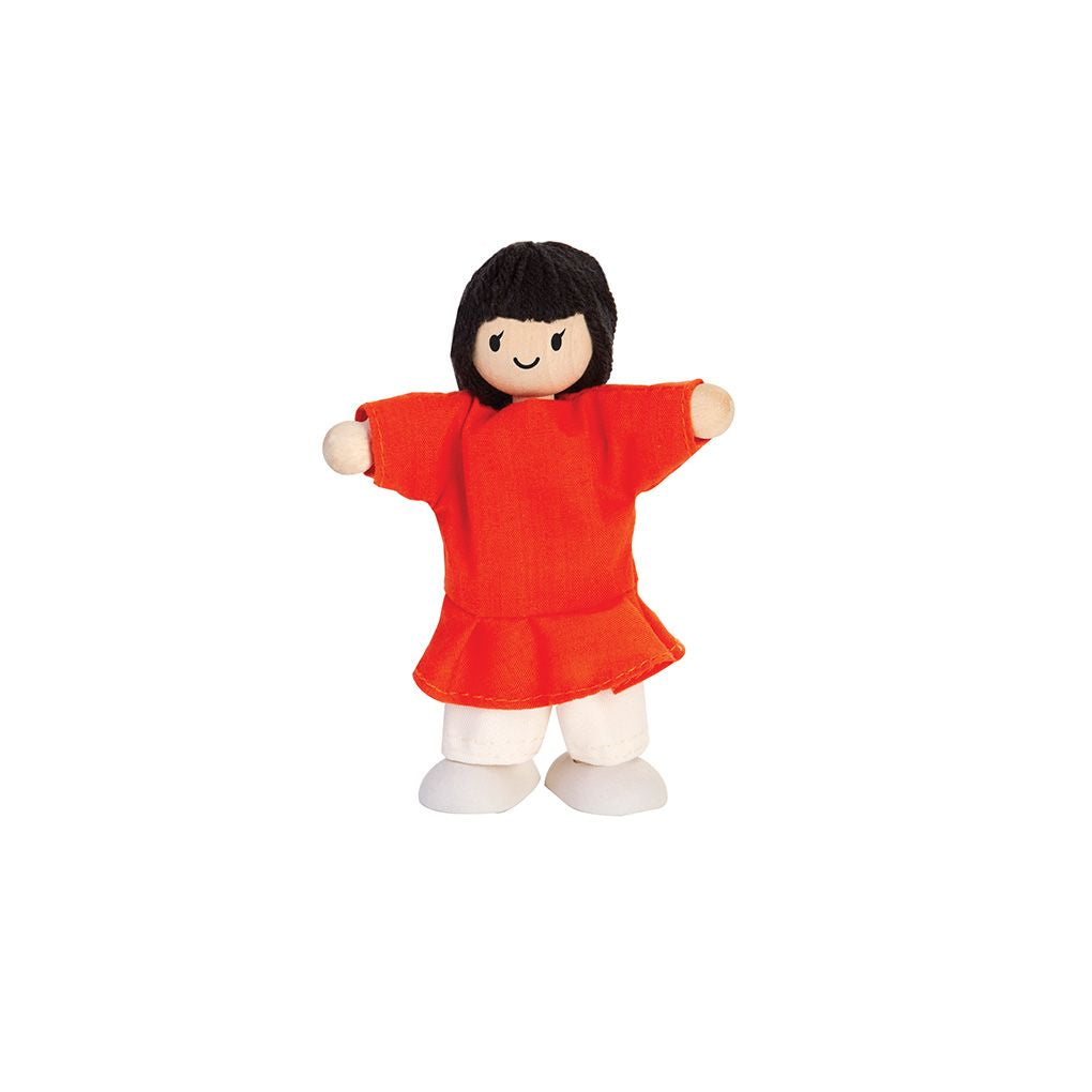 PlanToys Girl Dollhouse Figure - Fair Skin Tone | Playroom Avenue