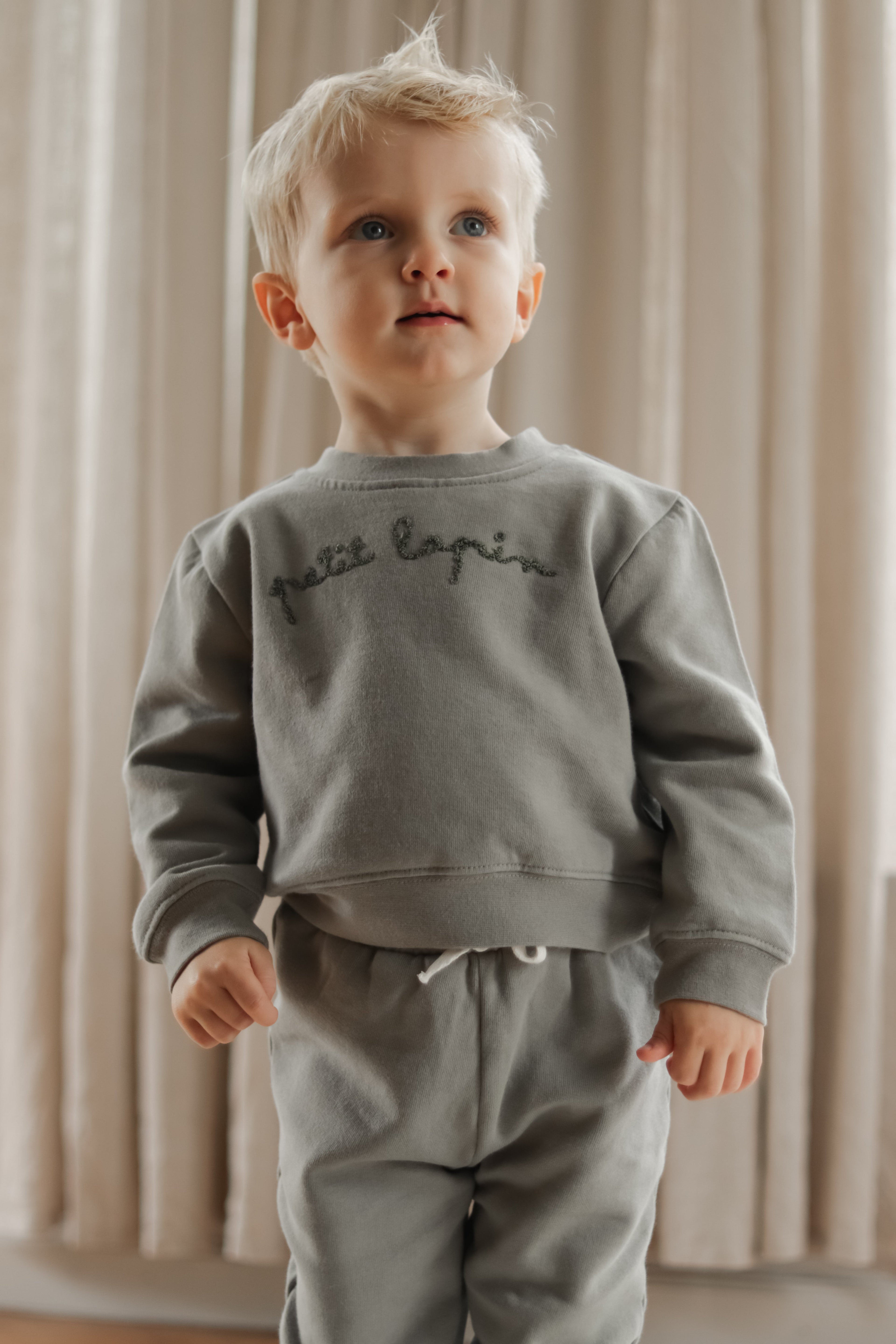 La Petit Lapin Finley | Cotton Fleece Sweatsuit Set | Petit Lapin | Mulled Basil | Playroom Avenue