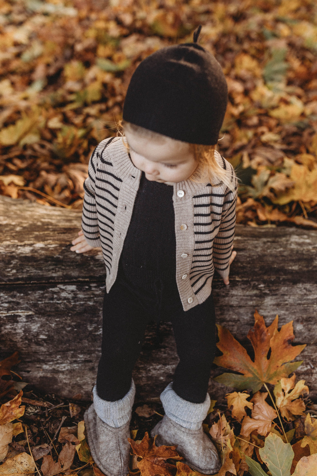 La Petit Lapin Cashmere Cardigan | Black/Beige | Playroom Avenue