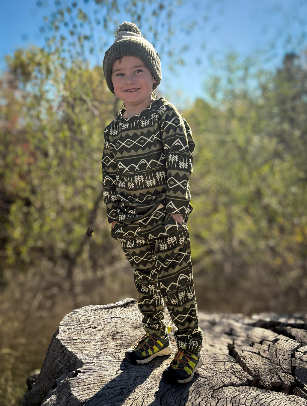 Keep the Littles Wild Green mountain fleece mid layer | Playroom Avenue