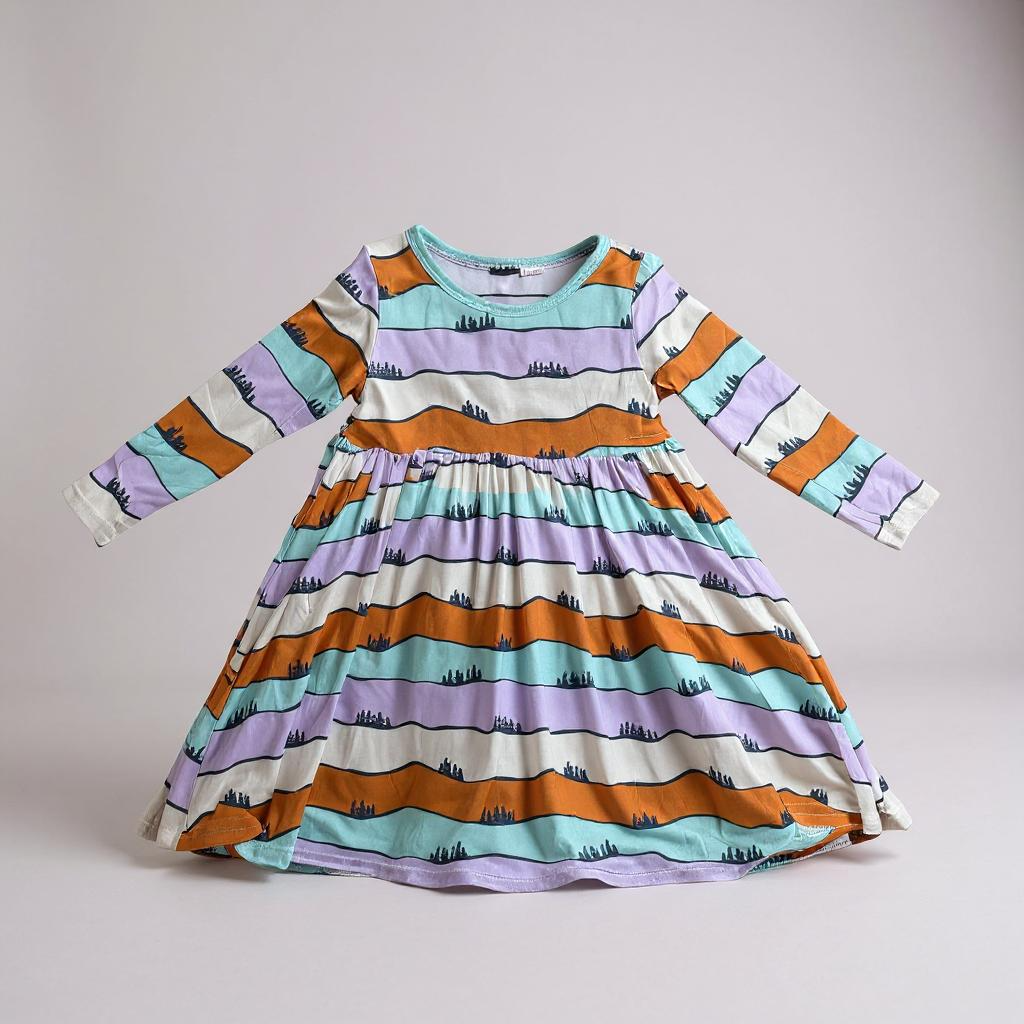 Keep the Littles Wild Hills Bamboo Twirl Dress - Eco-Friendly Girls Dress | Playroom Avenue