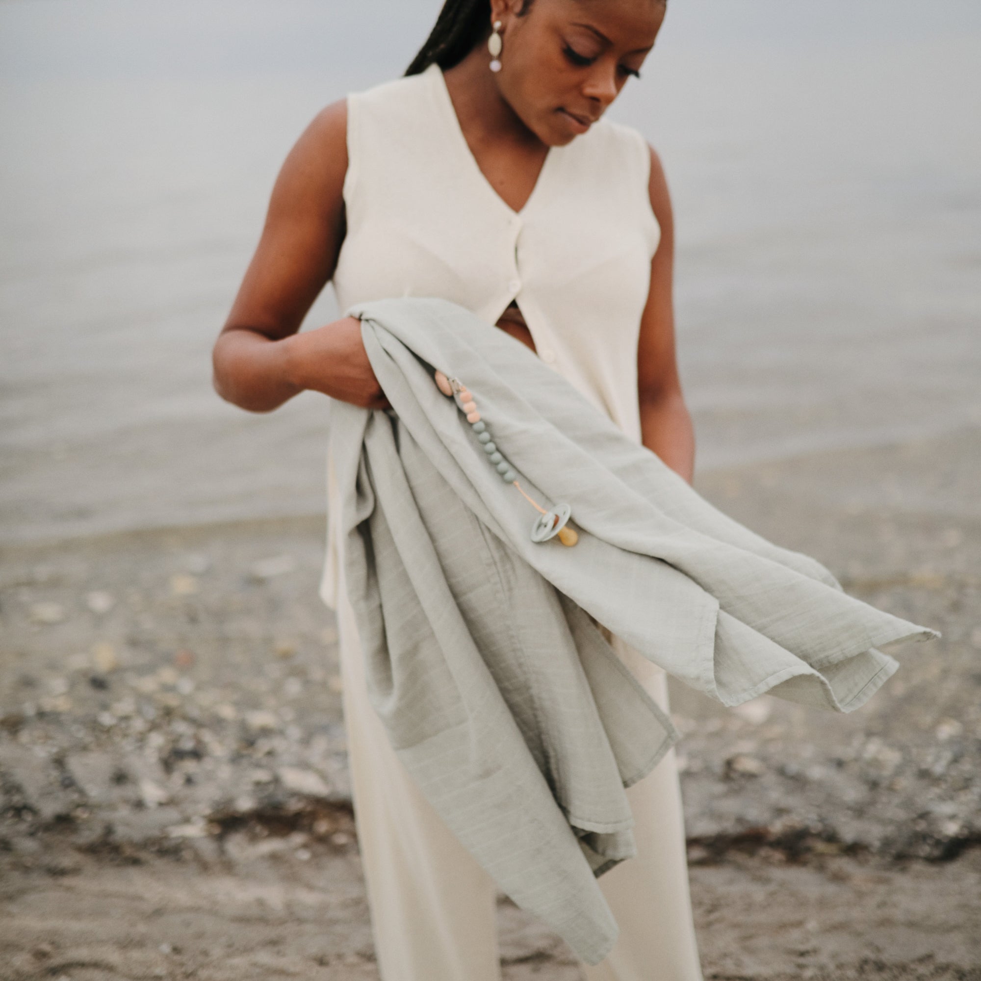 Mushie Organic Cotton Muslin Swaddle Blanket | Playroom Avenue