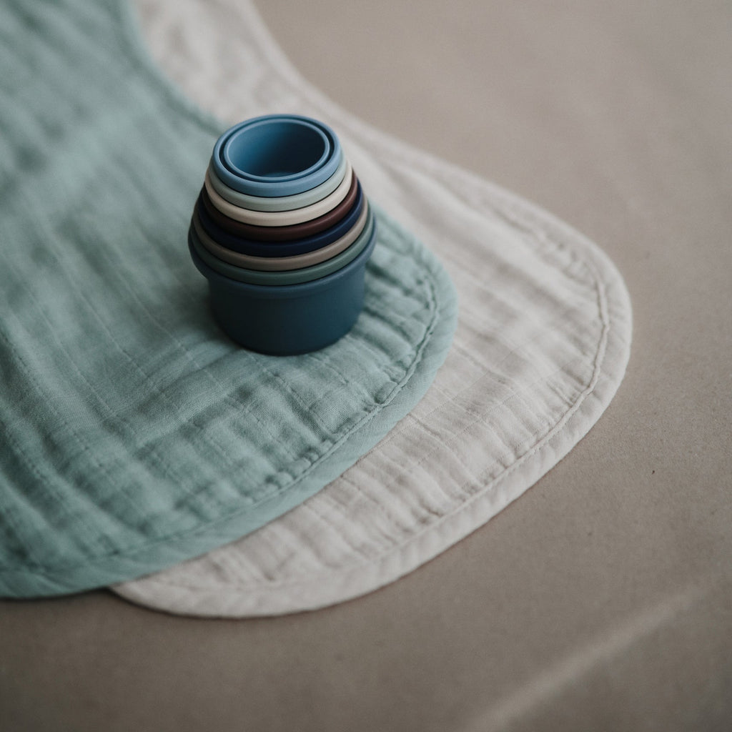 Mushie Organic Cotton Muslin Burp Cloth 2-Pack | Playroom Avenue