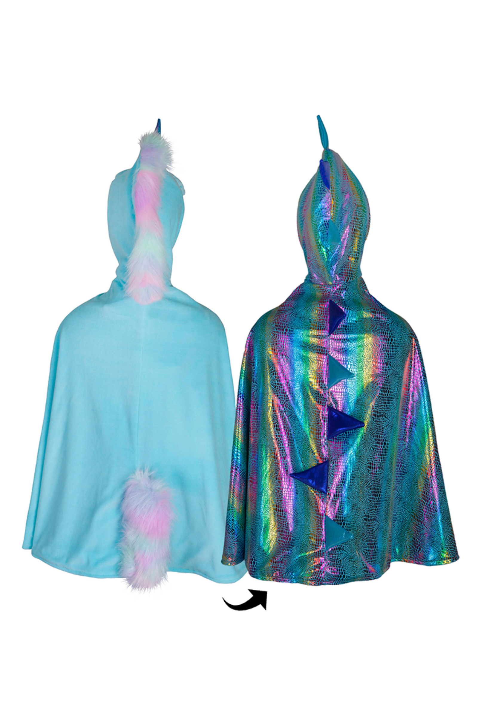 Great Pretenders Reversible Unicorn Dragon Cape Size 5-6 Blue | Playroom Avenue
