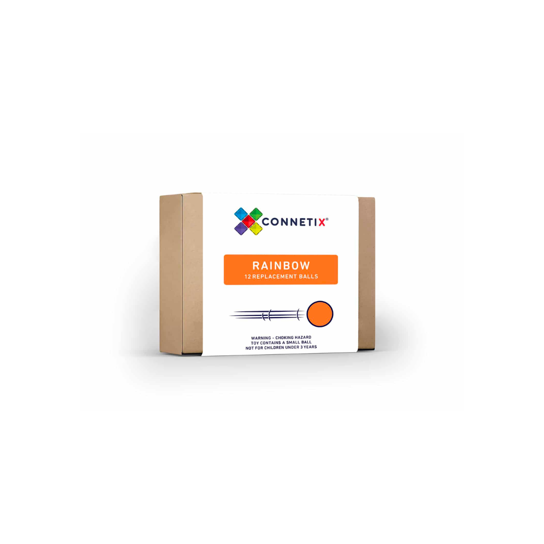 Connetix Magnetic Tiles | Rainbow Replacement Ball Pack (12 pcs) | Playroom Avenue