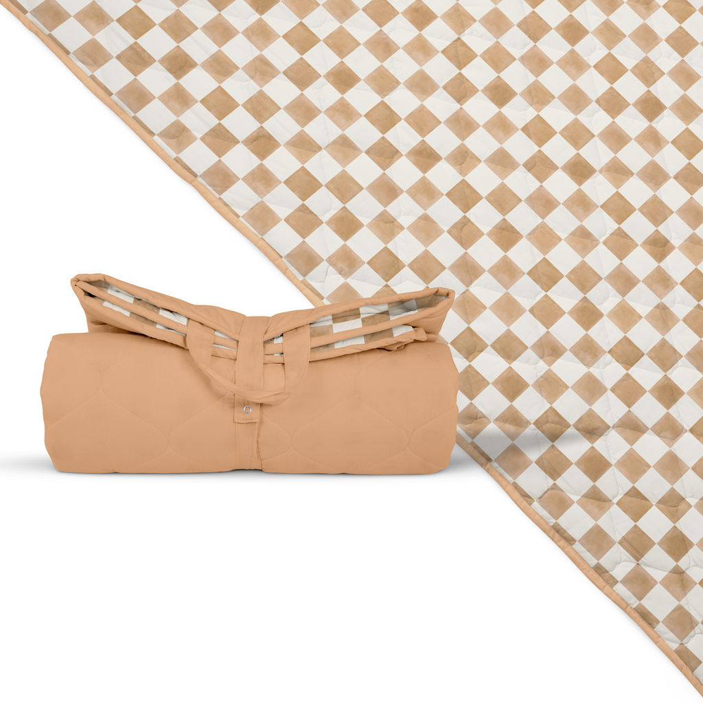 Toki Kids Checker Toffee Picnic Blanket | Playroom Avenue