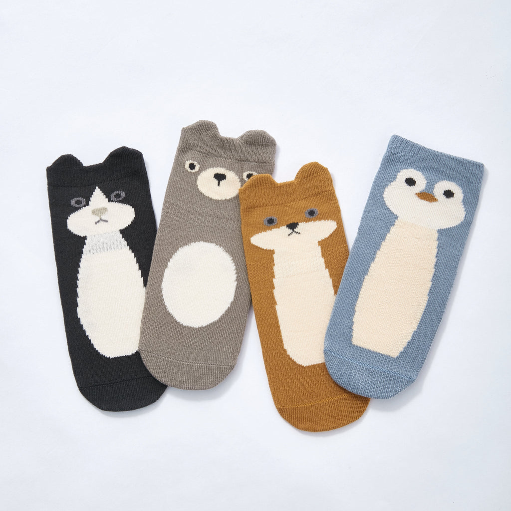 LittleYogaSocks Critter Crew- Organic- 4 Pairs of Stay-On Baby & Toddler Non-Slip Socks | Playroom Avenue