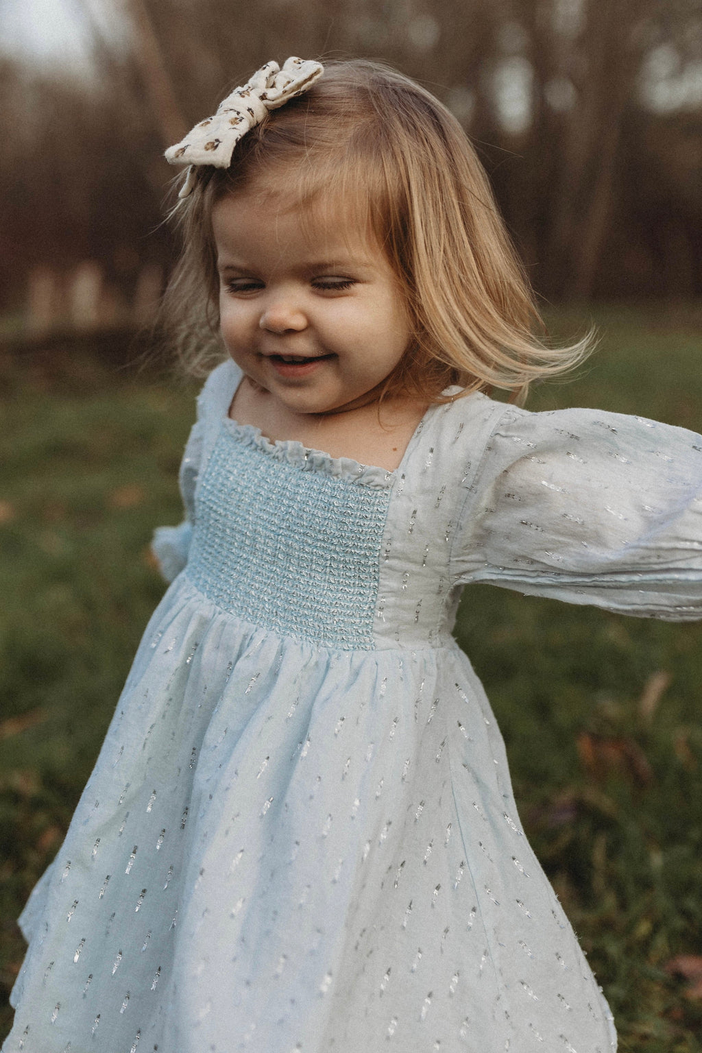 La Petit Lapin Harlow | Cotton Sparkle Dress | Baby Blue | Playroom Avenue