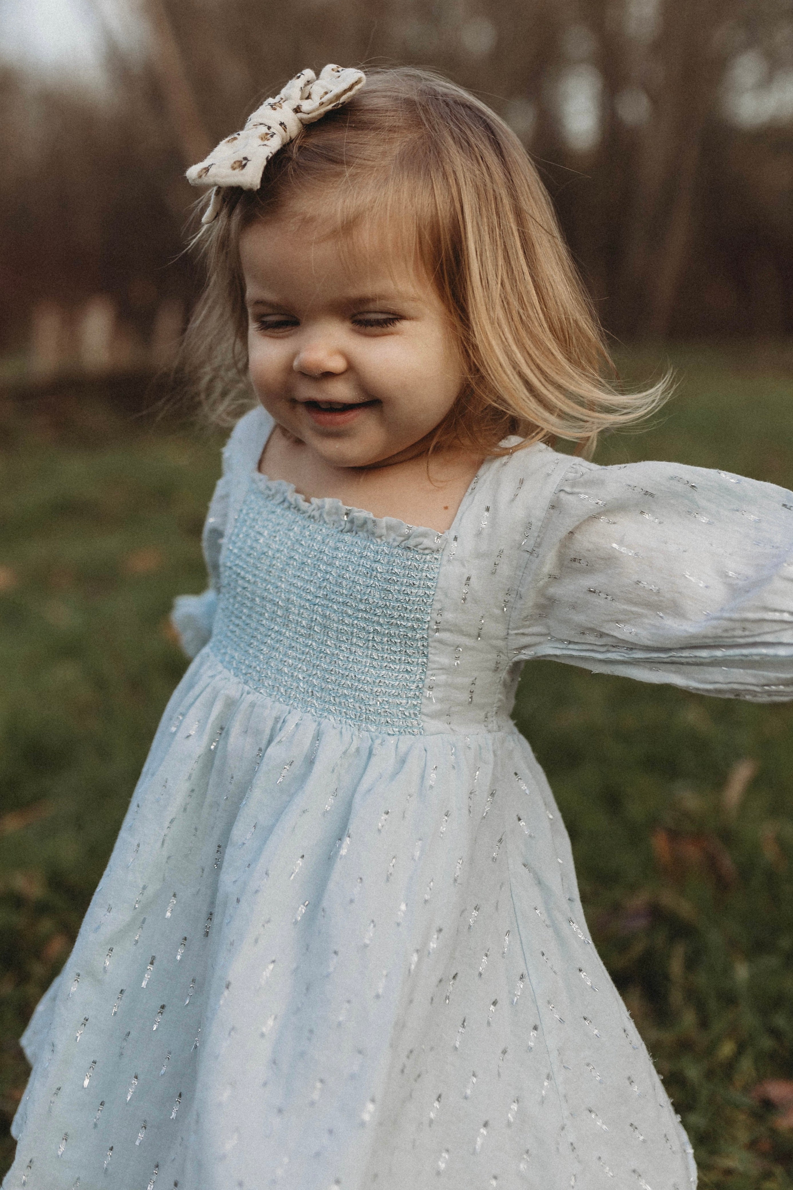 La Petit Lapin Harlow | Cotton Sparkle Dress | Baby Blue | Playroom Avenue