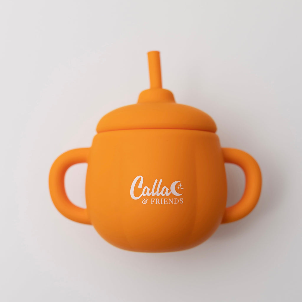 The Pumpkin Patch Straw Cup Jack-O-Lantern Orange | Playroom Avenue