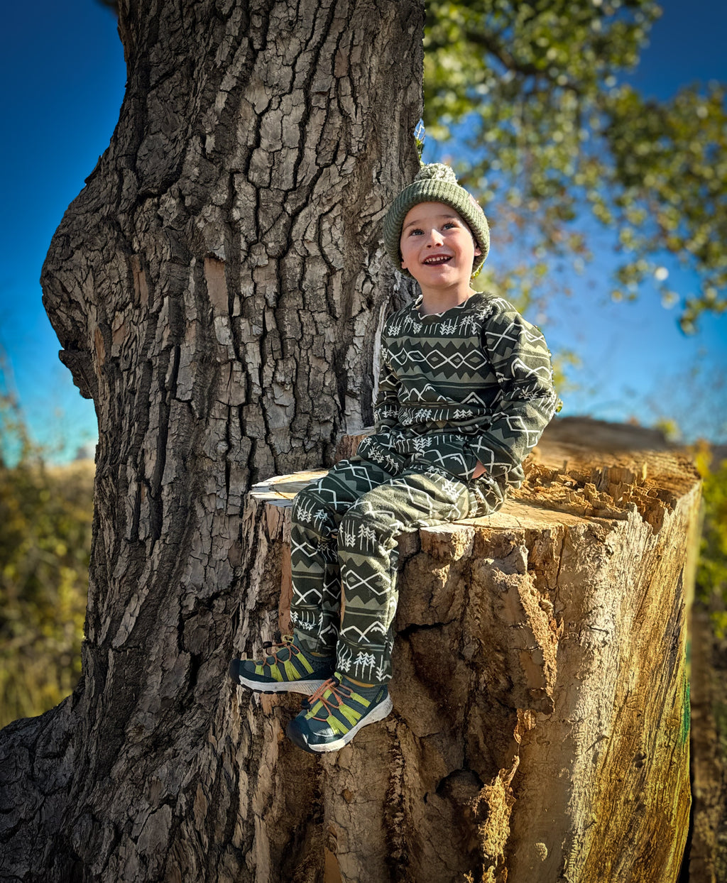 Keep the Littles Wild Green mountain fleece mid layer | Playroom Avenue